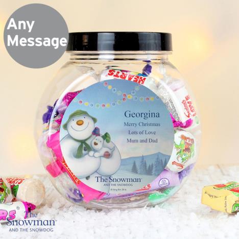 Personalised The Snowman & The Snowdog 250g Sweet Jar Extra Image 2